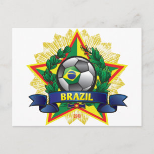 Brasilianska fotbollsvisitkort för Vm Vykort