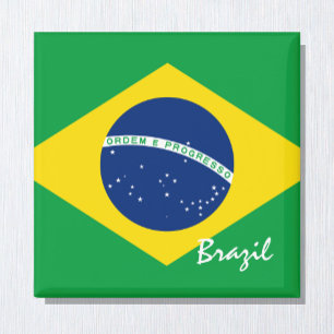 Brasilianska helgdag/sportfantaster i flagga och B Magnet