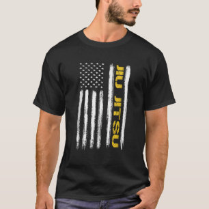Brasilianska Jiu Jitsu American Flagga US Sports G T Shirt