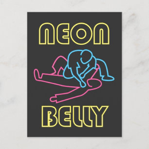 Brasilianska Jiu Jitsu: BJJ Neon Knee på Belly Vykort