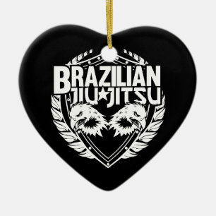 Brasilianska Jiu Jitsu Emblem Julgransprydnad Keramik