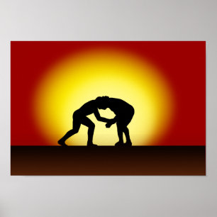Brasilianska Jiu Jitsu - Grapplers Sunset Poster
