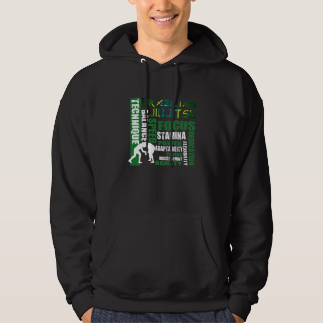 Brasilianska Jiu Jitsu - Hoodie för inslag BJJ (Framsida)