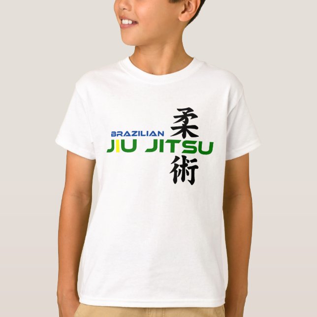 Brasilianska Jiu Jitsu med japanska tecken T Shirt (Framsida)