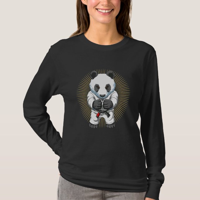 Brasilianska Jiu Jitsu och Panda Bjj och grappling T Shirt (Framsida)