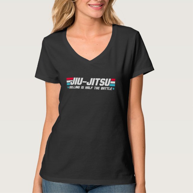 Brasilianska Jiu Jitsu Rolling är hälften av slage T Shirt (Framsida)