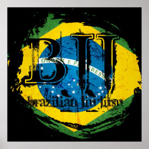 Brasilianska Jiu Jitsu - virvelflaggaaffisch Poster