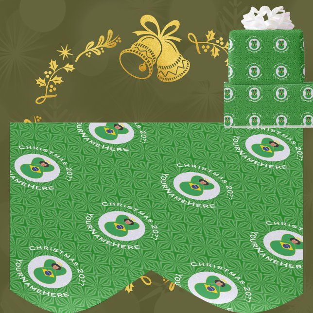 Brasilianska julängel flagga Personlig Presentpapper (Skapare uppladdad)