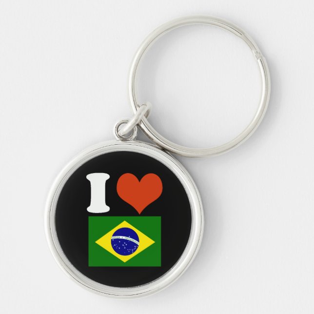 Brasilianska nycklar rund silverfärgad nyckelring (Framsidan)