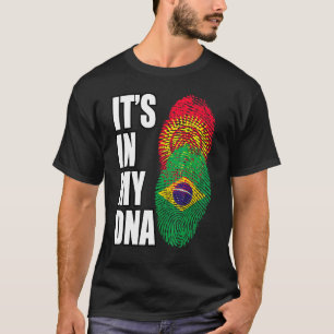 Brasilianska och kirgizstani Mix Dna Heritage Flag T Shirt