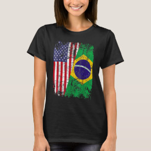 BRASILIANSKA RÖTTER Halvamerikansk flagga BRASILIE T Shirt