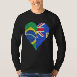 Brasilianska turkar och Caicos Flagga Heart T Shirt