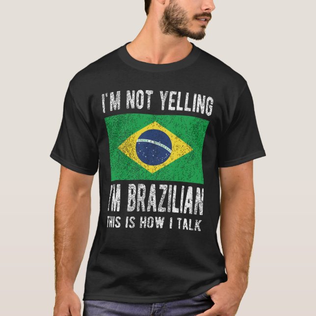 Brasilianskt arv Brasilien Roots Brasiliansk Flagg T Shirt (Framsida)