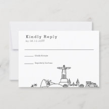 Brasilianskt bröllop | Stilisert Skyline RSVP