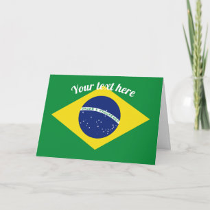 Brasilianskt hälsningskort för flagga med anpassni kort