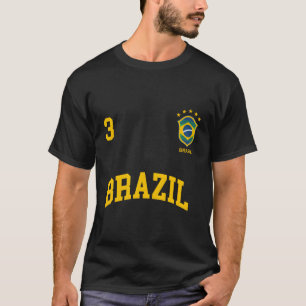 Brasilianskt nummer 3 Brasilianskt idrottslag T Shirt
