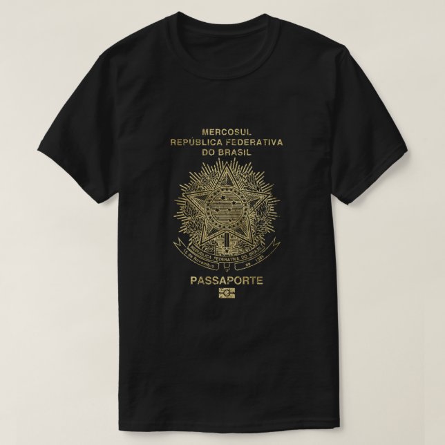 Brasilianskt pass - Vintage Guld T-Shirt (Design framsida)
