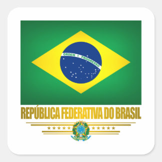 "Brasilianskt Pride" Fyrkantigt Klistermärke