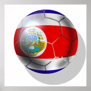 Brasilien 2014 Costa Rica-fotbollslaget boll vm Poster