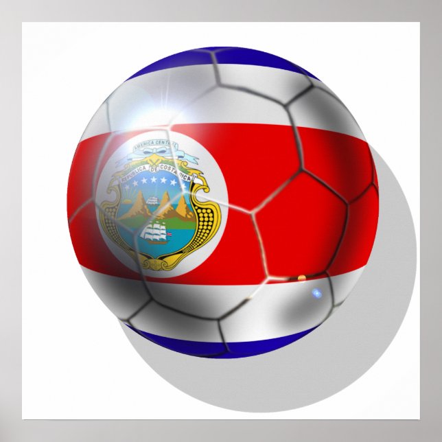 Brasilien 2014 Costa Rica-fotbollslaget boll vm Poster (Framsidan)