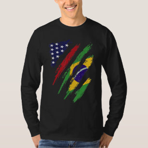 Brasilien American Grown Flagga USA Patriot Herita T Shirt