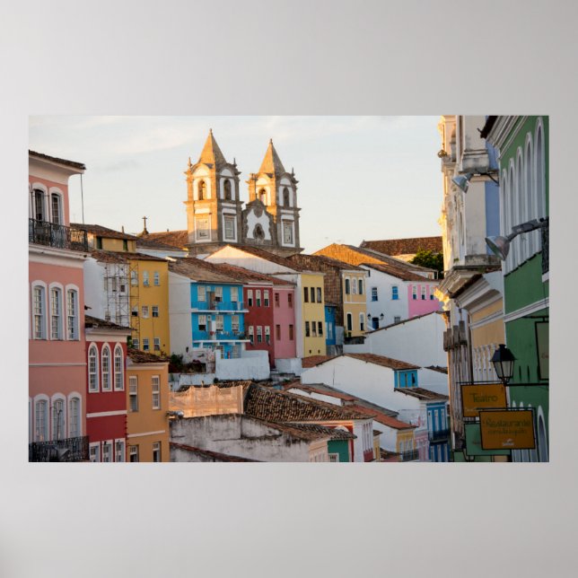 Brasilien, Bahia, Salvador, Den äldsta staden Poster (Framsidan)