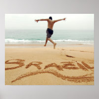 BRASILIEN. Barechest man med simmande kostym