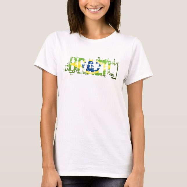Brasilien bedrövade flaggatanktop t-shirt (Framsida)