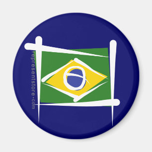Brasilien borstar flagga magnet