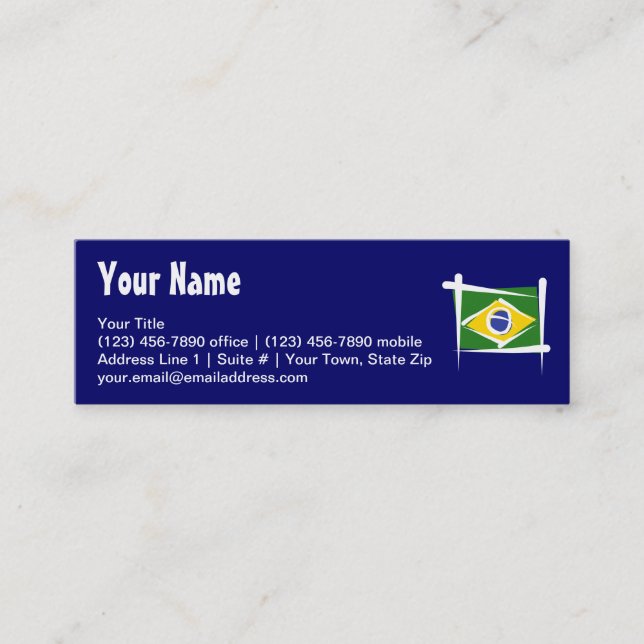 Brasilien borstar flagga mini visitkort (Framsida)