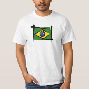 Brasilien borstar flagga tee shirt
