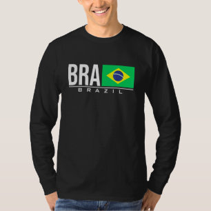 Brasilien Brasil Flagga Brazilian Land Code Bra Sp T Shirt
