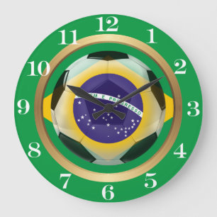 Brasilien / Brasil Fotbollsblock Stor Klocka