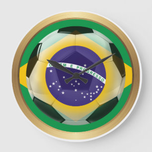 Brasilien/Brasil Soccer Ball Stor Klocka