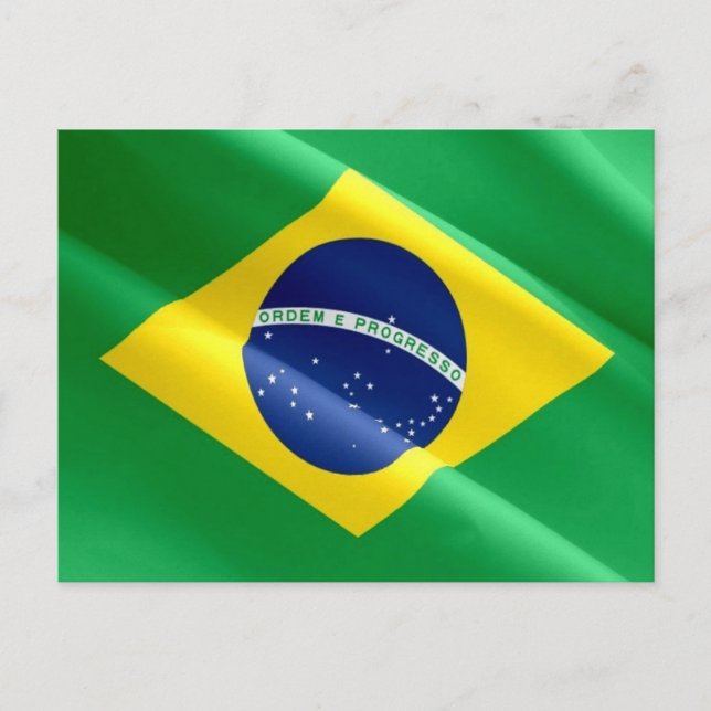 Brasilien - Brasilian Flagga - Vykort (Framsida)