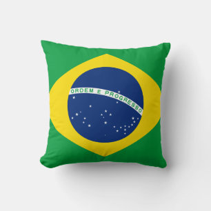 Brasilien (brasiliansk Flagga) Kudde