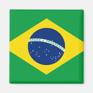Brasilien (brasiliansk Flagga) Magnet