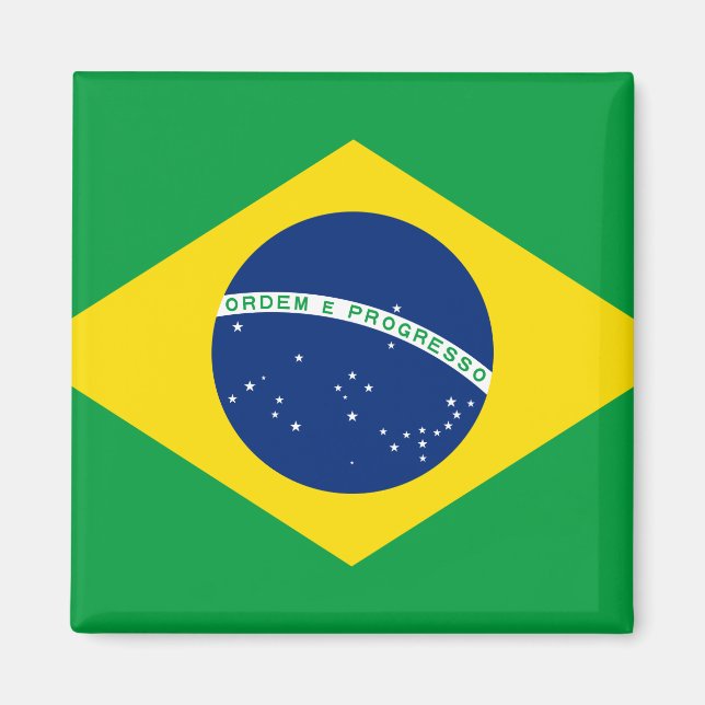 Brasilien (brasiliansk Flagga) Magnet (Framsidan)