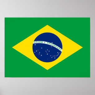Brasilien - Brasiliansk Flagga Poster