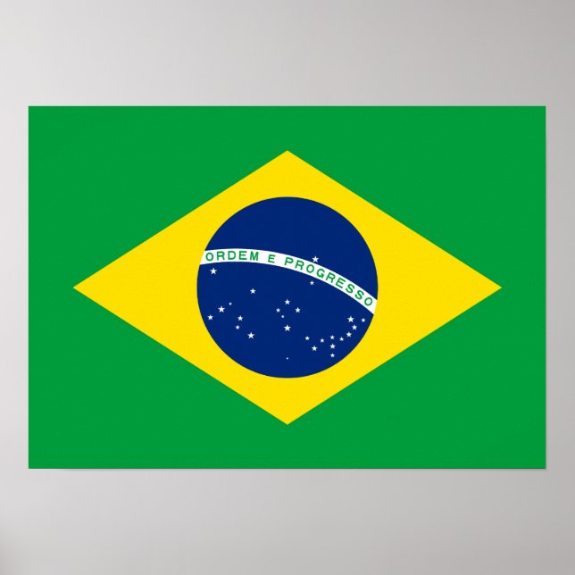 Brasilien - Brasiliansk Flagga Poster (Framsidan)