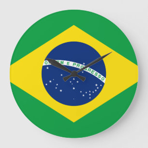 Brasilien (brasiliansk Flagga) Stor Klocka