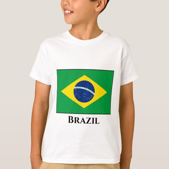 Brasilien (brasiliansk Flagga) T Shirt (Framsida)