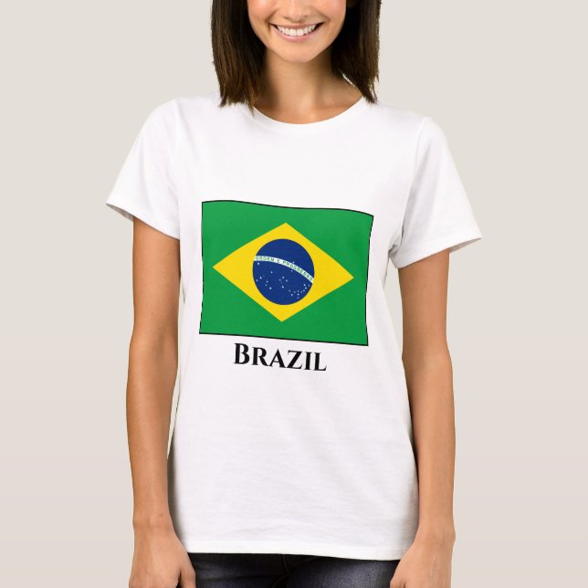 Brasilien (brasiliansk Flagga) T Shirt (Framsida)