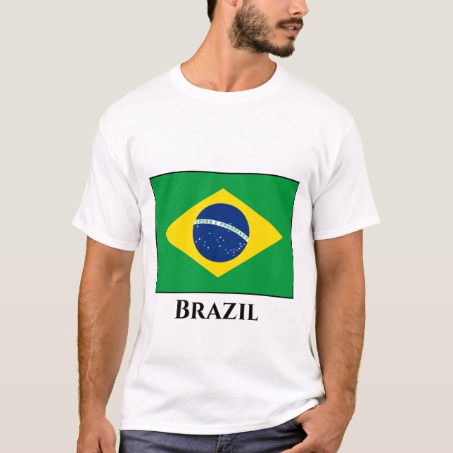 Brasilien (brasiliansk Flagga) T Shirt (Framsida)