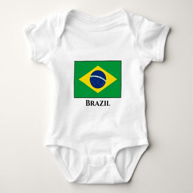 Brasilien (brasiliansk Flagga) T Shirt (Framsida)