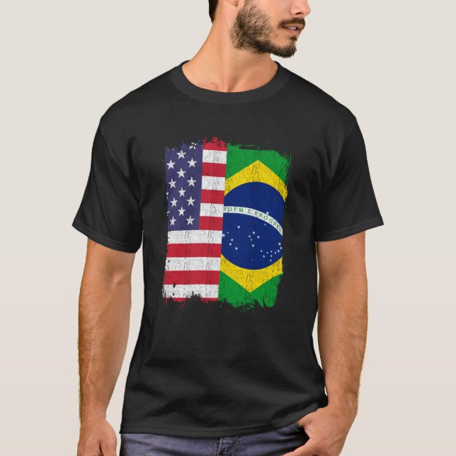 Brasilien, brasilianska Flagga T Shirt (Framsida)