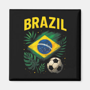 Brasilien Brasilianska flaggan Brasil fotboll fotb Magnet
