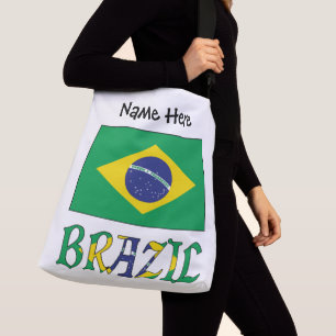 Brasilien Brasilianska flaggan Personligt namn Axelväska