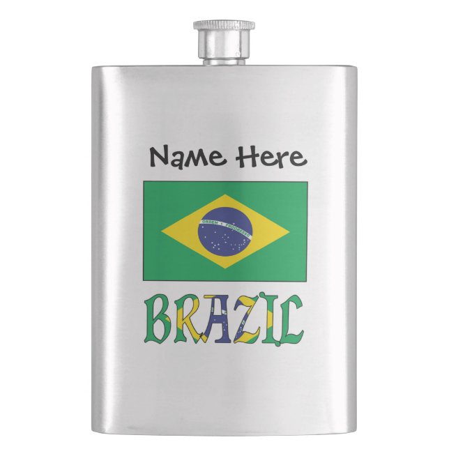 Brasilien Brasilianska flaggan Svart Personaliseri Fickplunta (Framsidan)