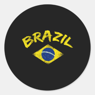 Brasilien Brasilianska nationella flaggans fotboll Runt Klistermärke